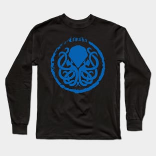 Cthulhu Logo Blue Long Sleeve T-Shirt